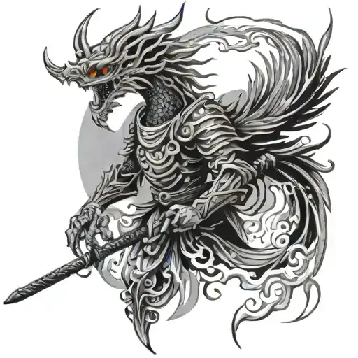 Bipolar Samurai Phoenix Rising From Ashes