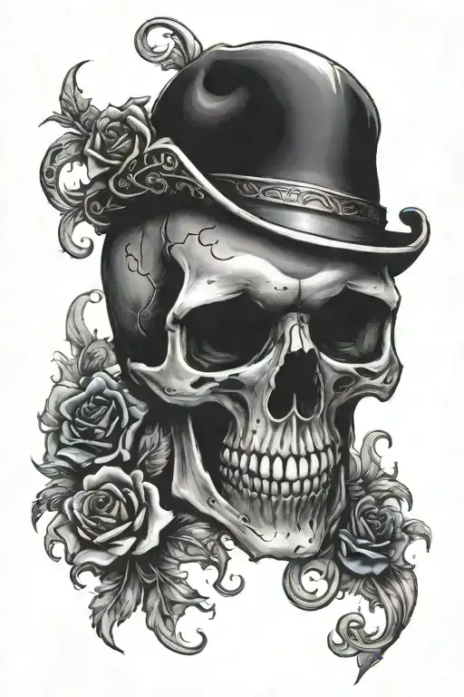 A Skull With Under Memento Mori Written