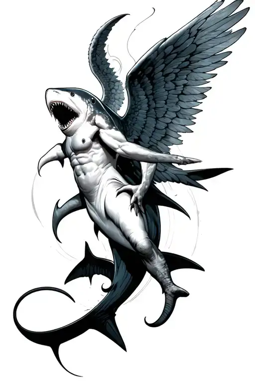 Angel Azrael On A Shark