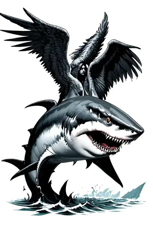 Death Angel Mounted On A Shark