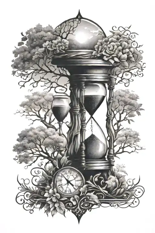 Hourglass With Tree Of Life