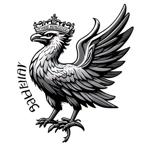Liverpool Liver Bird With The Premier League Crown