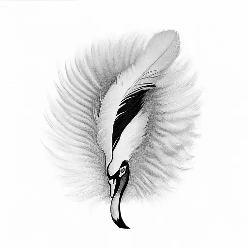 Black And White Swan Feathers Elegant