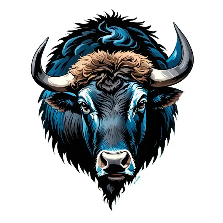 Blue Buffalo With Storm Behind It