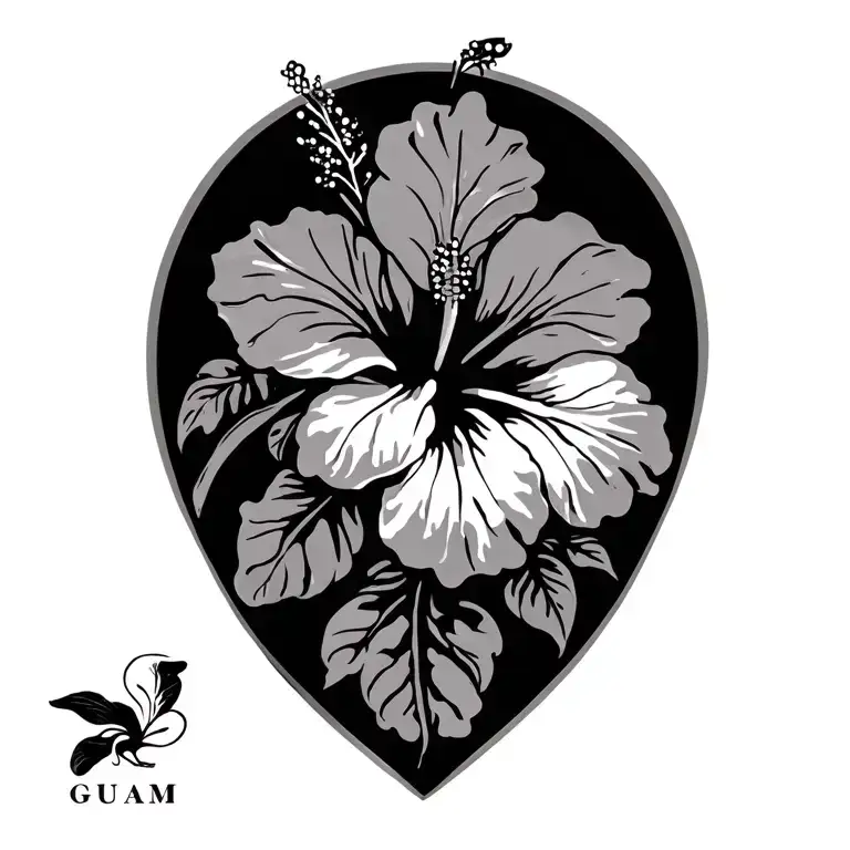 Hibiscus Flower Guam Seal