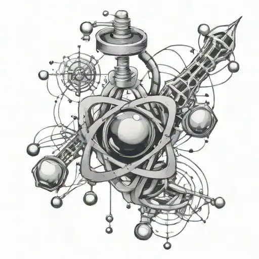 Science Lab With Atom And Dna Strand