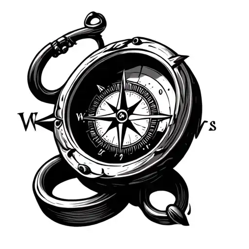 Compass With Slogan Latbat Inside