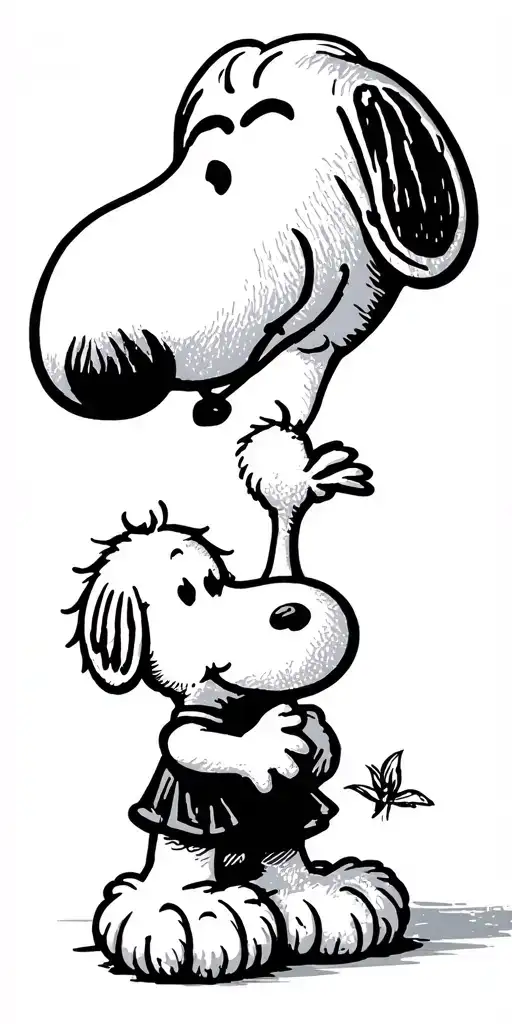 Snoopy Protecting Woodstock