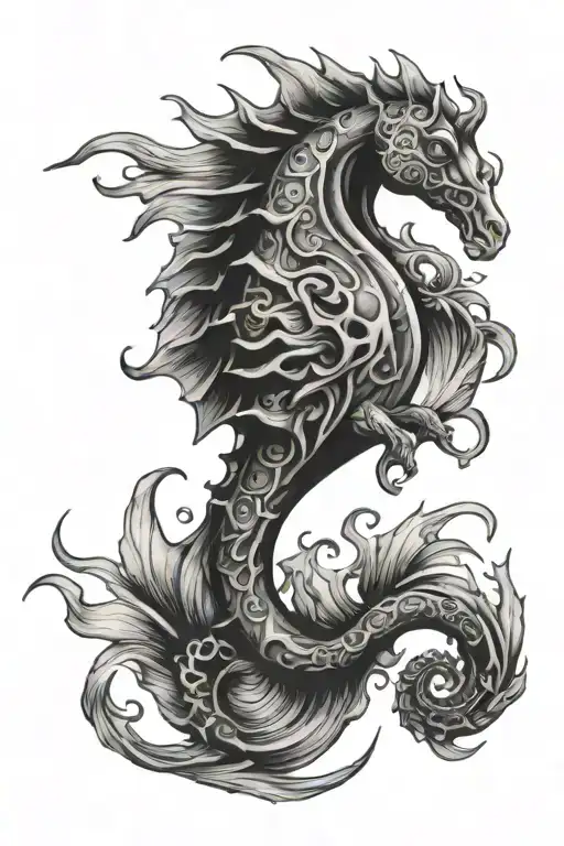 Sea Horse For Men Upper Thight Tattoo Related