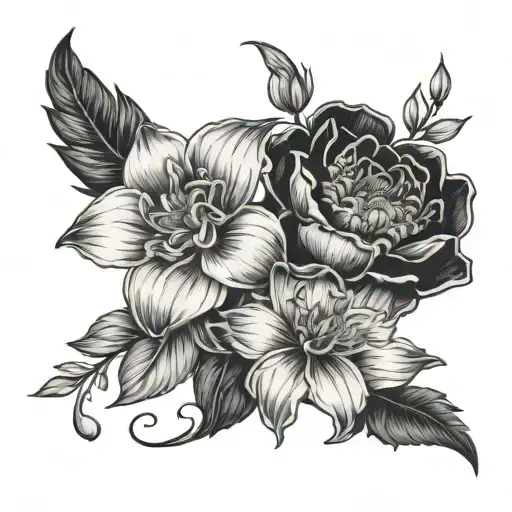 January And May Birth Flowers Intertwined