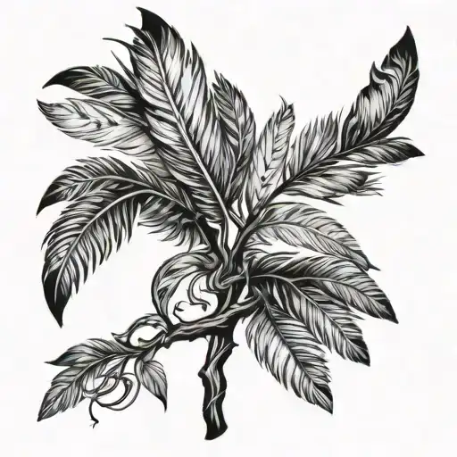 Family Tree Feathers Simple Line