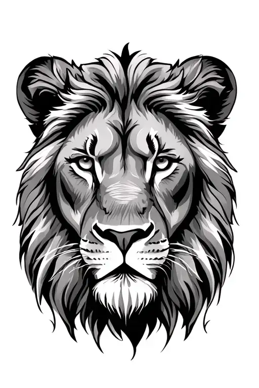 Lion Face No Shading More Line For Calf