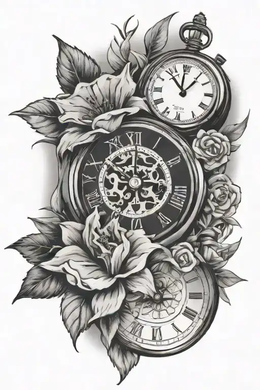 Money Flower With Clock And Cross