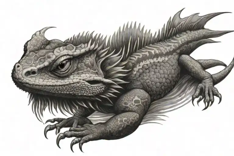 Wispy Lizard Bearded Dragon Smokey Tribal