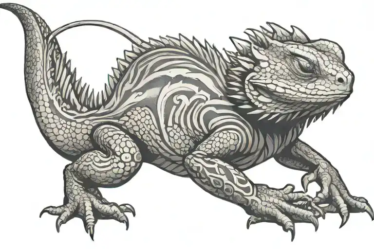 Wispy Lizard Bearded Dragon Smokey Tribal