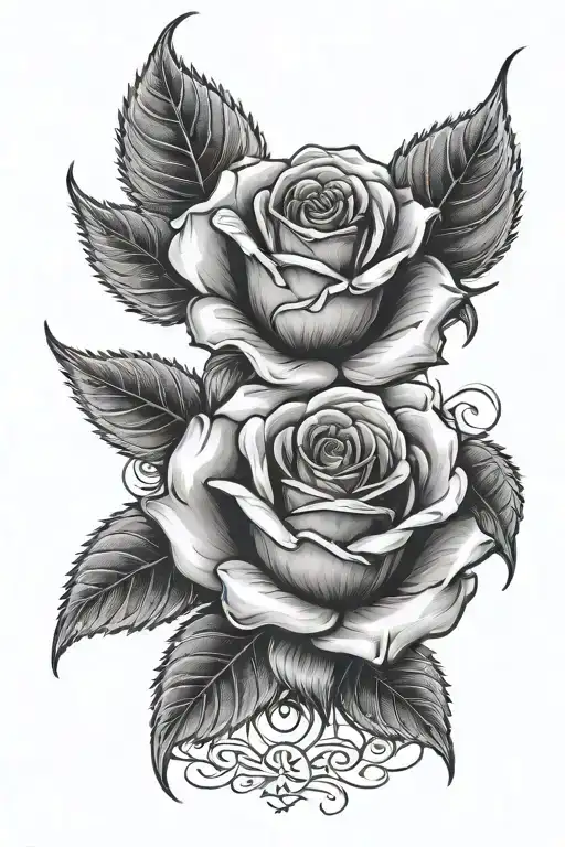 Rose With Roman Numerals
