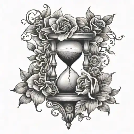 Hourglass With Flowers
