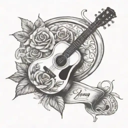 Memory Tattoo For Grandpa With Guitar