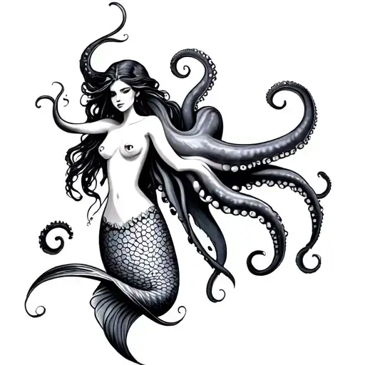 Octopus Holding A Mermaid