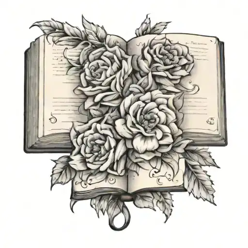 Book Surrounded By Bold Floral