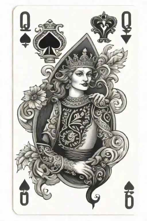 Queen Of Spades Cigarette Playing Card