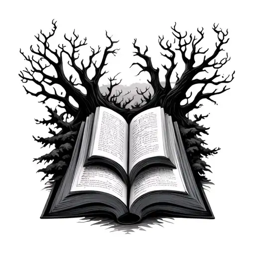 Book Surrounded By Trees And Spirits