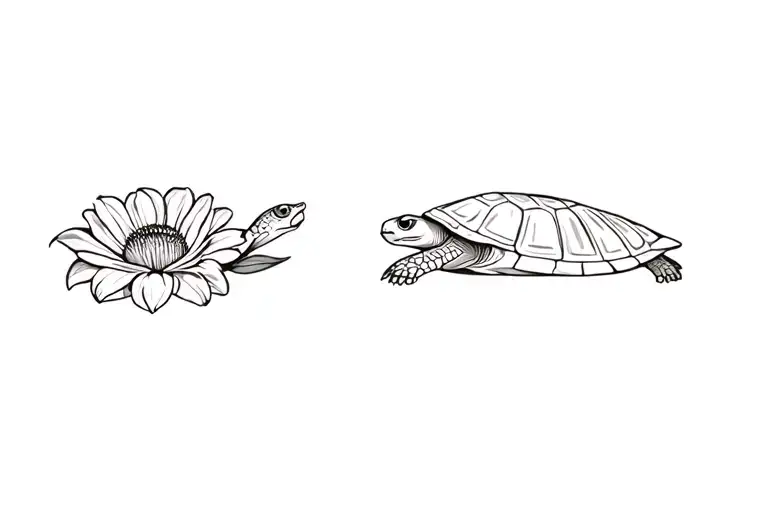 A Turtle And A Flower