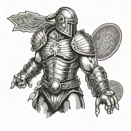 Christian Wrestler In Armor With Bible Verse