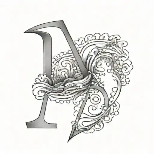 Letter A Minimalist Couple Tattoo Water And Ice