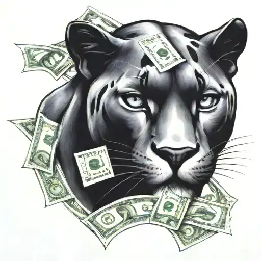 Panther With Money Symbols