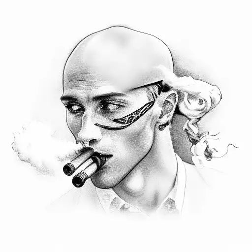 A Black And Grey Portrait Of A Famous Motogp Rider With Smoke Swirling Around Them