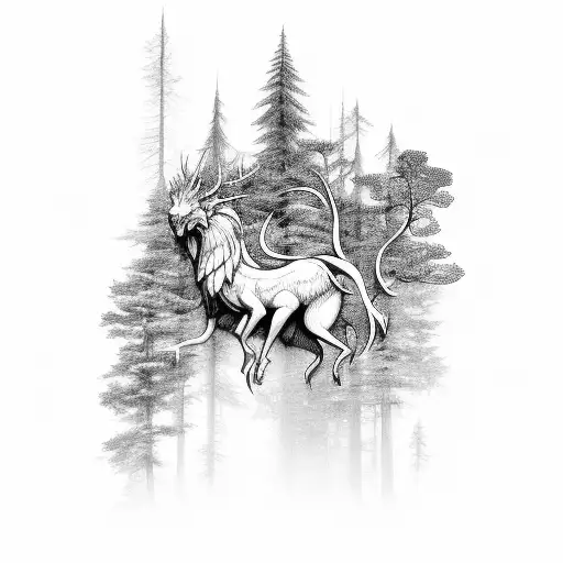 Mythical Creatures Forest Scene