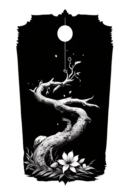 Alternitive Nature Inspired Tattoo Representing Finding Your Own Identity And Strength