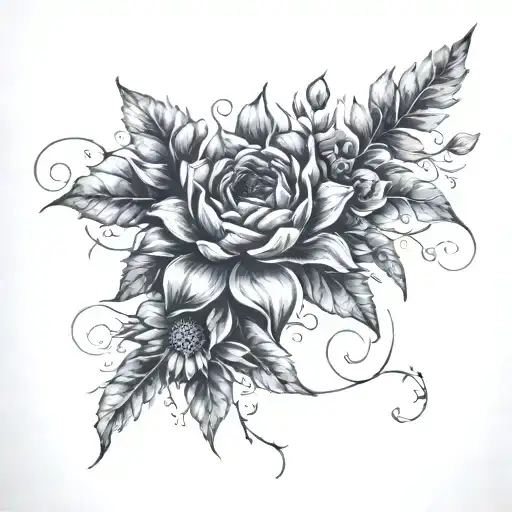 Dedeaux In The Middle Of Flowers As A Spine Tattoo Make It Girly Add A Sunflower And Petals