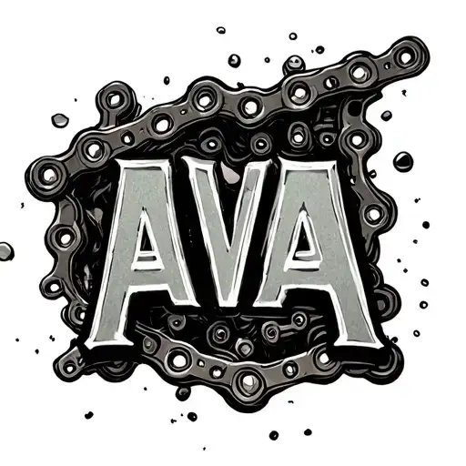 The Word Ava Written Out Of A Motorcycle Roller Chain
