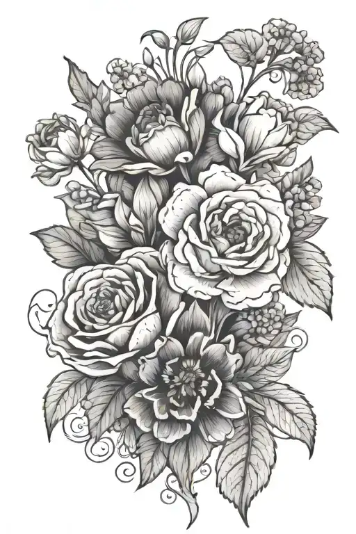 December Birth Flowers With Name Incorporated