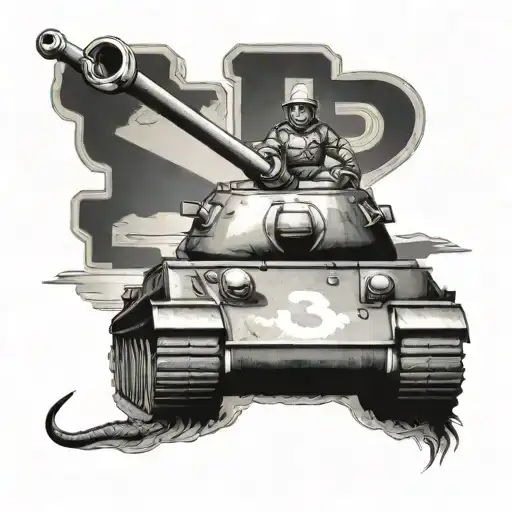 T-34 Tank And A Snake