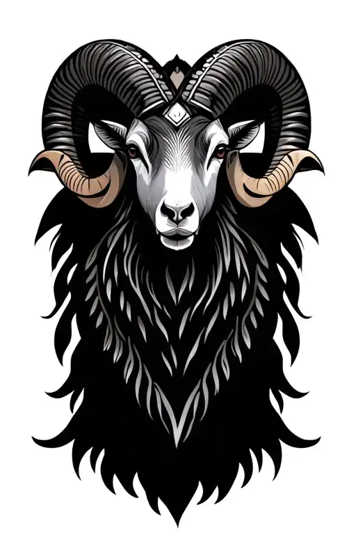 Capricorn Ram Cherokee And Tribal Design