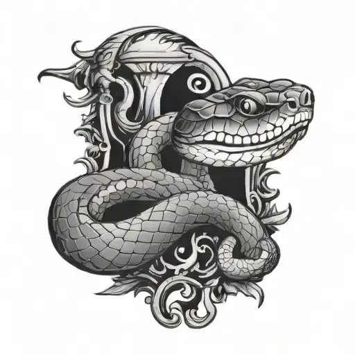 Snake Eating Its Own Tail Gothic Mirror