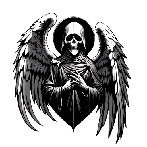 Angel Wings On Grim Reaper