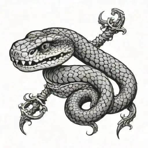 Snake Eating Its Own Tail In Gothic Mirror