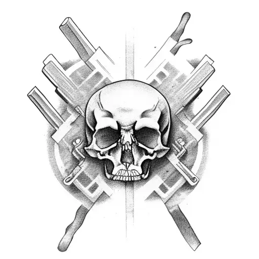 Arm Going Through Solid Black Line Turning To Bones