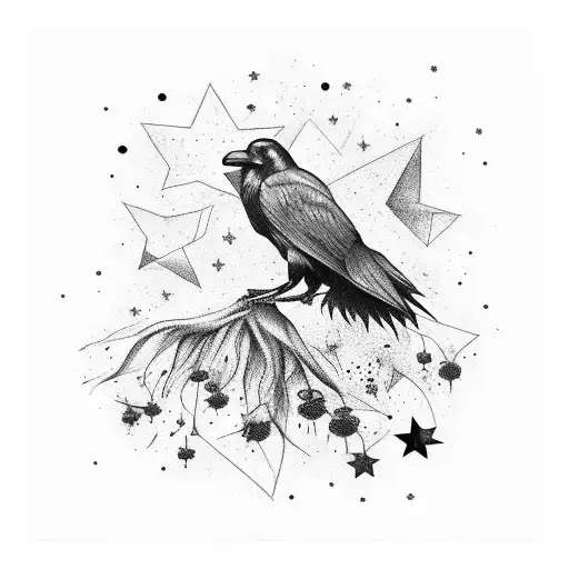 Raven With Stars