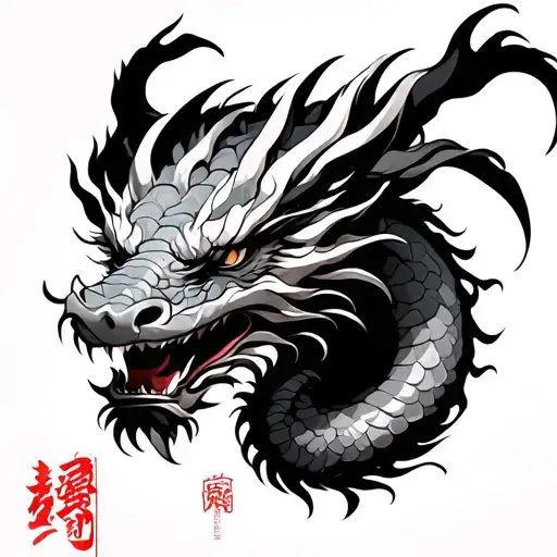 Dragon And Chinese Letters