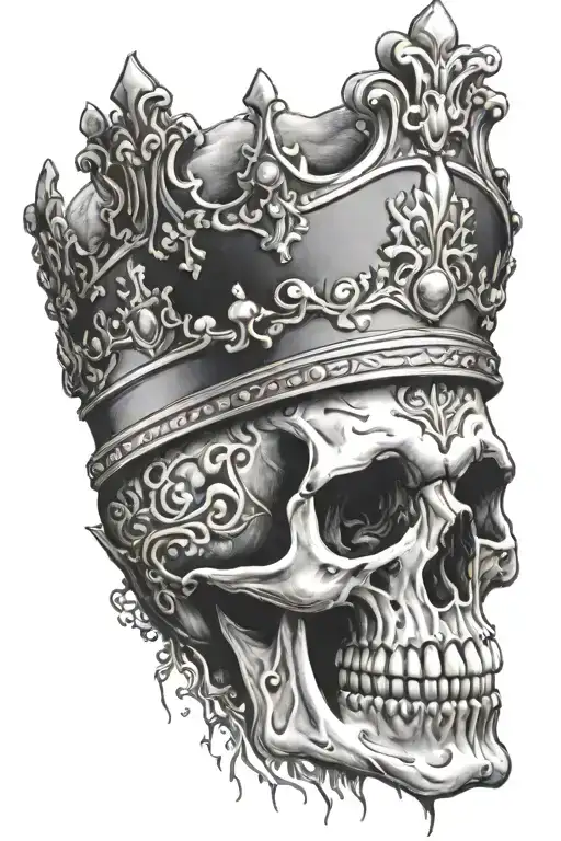 Skull With Crown Gold Tooth Smoking
