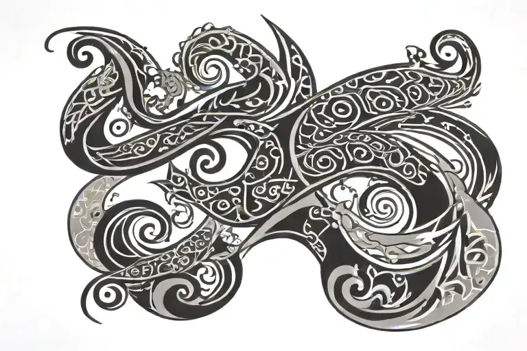 Polynesian Waves Arabic Script