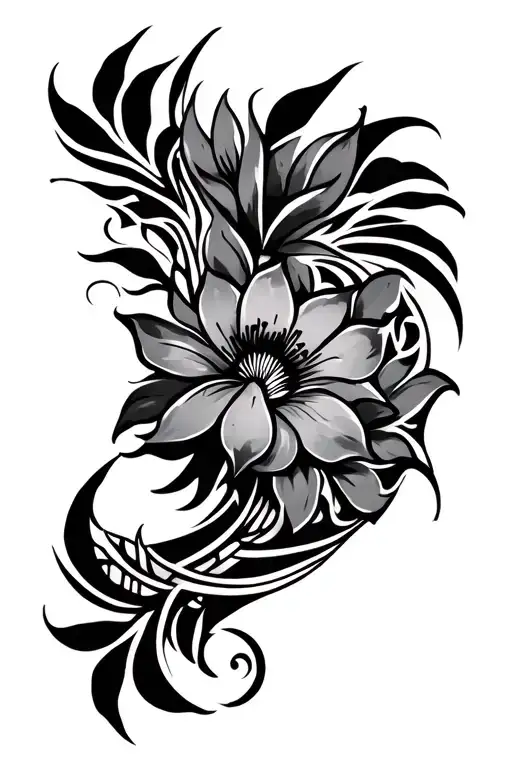 Asian And Hawaiian Tribal Inspired Tattoo Big