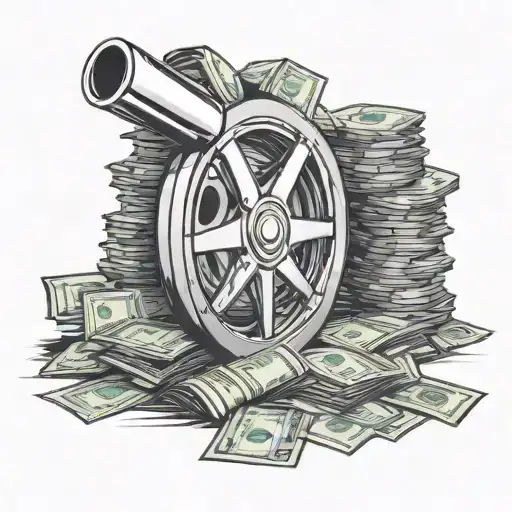 Chrome Wheel Next To A Stack Of Money