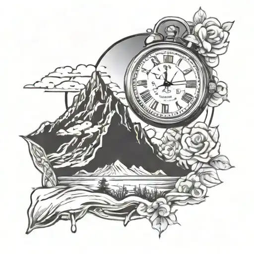 Mountain And A Clock
