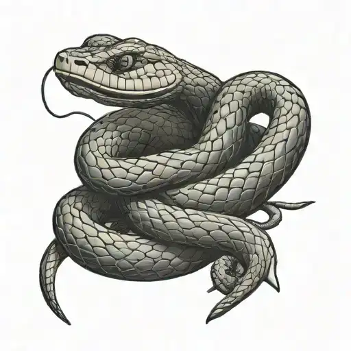 Snake With Apple Wrapped Around